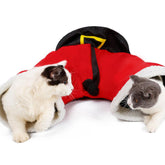 Christmas Pet Toys Santa Pants Pet Cat Tunnel Collapsible 3 Way Play Toy Interative Tube Fun Toys - INSWEAR